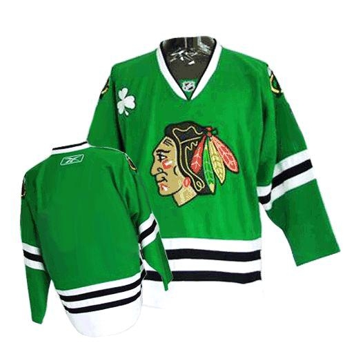 Blank Jersey Reebok Chicago Blackhawks Authentic Green Man NHL Jersey