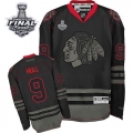 Bobby Hull Jersey Reebok Chicago Blackhawks 9 Black Ice Premier With 2013 Stanley Cup Finals NHL Jersey