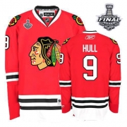 Bobby Hull Jersey Youth Reebok Chicago Blackhawks 9 Premier Red Home With 2013 Stanley Cup Finals NHL Jersey