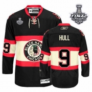 Bobby Hull Jersey Youth Reebok Chicago Blackhawks 9 Premier Black New Third With 2013 Stanley Cup Finals NHL Jersey