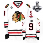Bobby Hull Jersey Reebok Chicago Blackhawks 9 Premier White Man With 2013 Stanley Cup Finals NHL Jersey
