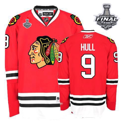 Bobby Hull Jersey Youth Reebok Chicago Blackhawks 9 Authentic Red Home With 2013 Stanley Cup Finals NHL Jersey