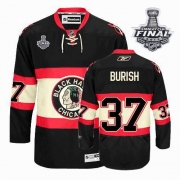 Adam Burish Jersey Reebok Chicago Blackhawks 37 Authentic Black New Third Man With 2013 Stanley Cup Finals NHL Jersey