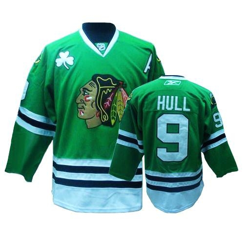 Bobby Hull Jersey Reebok Chicago Blackhawks 9 Premier Green Man NHL Jersey