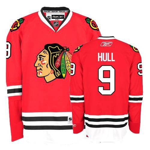 Bobby Hull Jersey Reebok Chicago Blackhawks 9 Authentic Red Home Man NHL Jersey