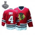 Bobby Orr Jersey CCM Chicago Blackhawks 4 Premier Red Throwback Man With 2013 Stanley Cup Finals NHL Jersey