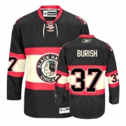 Adam Burish Jersey Youth Reebok Chicago Blackhawks 37 Premier Black New Third NHL Jersey