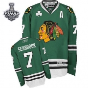 Brent Seabrook Jersey Reebok Chicago Blackhawks 7 Premier Green Man With 2013 Stanley Cup Finals NHL Jersey