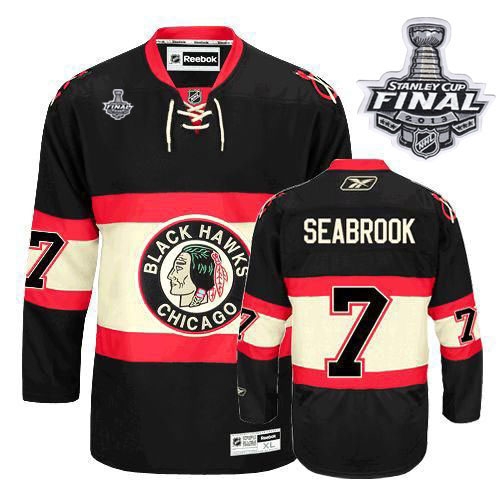 Brent Seabrook Jersey Reebok Chicago Blackhawks 7 Authentic Black New Third Man With 2013 Stanley Cup Finals NHL Jersey