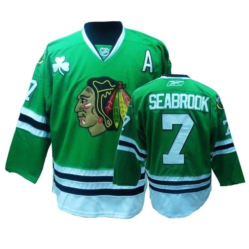 Brent Seabrook Jersey Reebok Chicago Blackhawks 7 Premier Green Man NHL Jersey