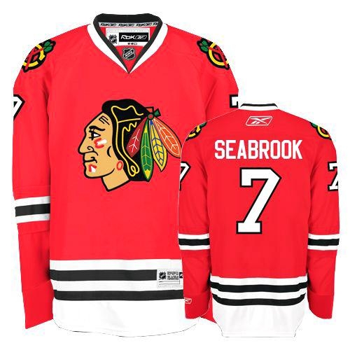 Brent Seabrook Jersey Reebok Chicago Blackhawks 7 Premier Red Home Man NHL Jersey