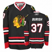 Adam Burish Jersey Reebok Chicago Blackhawks 37 Premier Black Man NHL Jersey