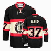 Adam Burish Jersey Reebok Chicago Blackhawks 37 Premier Black New Third Man NHL Jersey