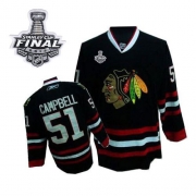 Brian Campbell Jersey Reebok Chicago Blackhawks 51 Authentic Black Man With 2013 Stanley Cup Finals NHL Jersey