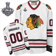 Clark Griswold Jersey CCM Chicago Blackhawks 00 White Throwback Premier With 2013 Stanley Cup Finals NHL Jersey