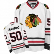 Corey Crawford Jersey Reebok Chicago Blackhawks 50 White Premier NHL Jersey