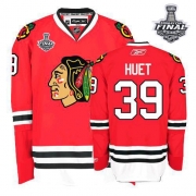 Cristobal Huet Jersey Reebok Chicago Blackhawks 39 Authentic Red Home Man With 2013 Stanley Cup Finals NHL Jersey