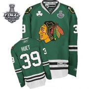 Cristobal Huet Jersey Reebok Chicago Blackhawks 39 Authentic Green Man With 2013 Stanley Cup Finals NHL Jersey