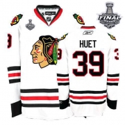 Cristobal Huet Jersey Reebok Chicago Blackhawks 39 Authentic White Man With 2013 Stanley Cup Finals NHL Jersey