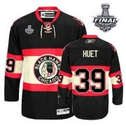 Cristobal Huet Jersey Reebok Chicago Blackhawks 39 Authentic Black New Third Man With 2013 Stanley Cup Finals NHL Jersey