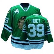 Cristobal Huet Jersey Reebok Chicago Blackhawks 39 Authentic Green Man NHL Jersey