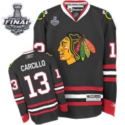 Dan Carcillo Jersey Reebok Chicago Blackhawks 13 Black Authentic With 2013 Stanley Cup Finals NHL Jersey