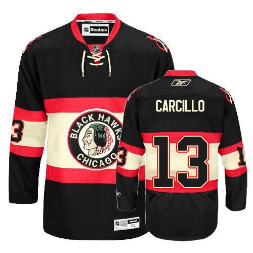 Dan Carcillo Jersey Reebok Chicago Blackhawks 13 Black New Third Authentic NHL Jersey