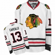 Dan Carcillo Jersey Reebok Chicago Blackhawks 13 White Premier NHL Jersey