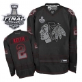 Duncan Keith Jersey Reebok Chicago Blackhawks 2 Black Accelerator Authentic With 2013 Stanley Cup Finals NHL Jersey