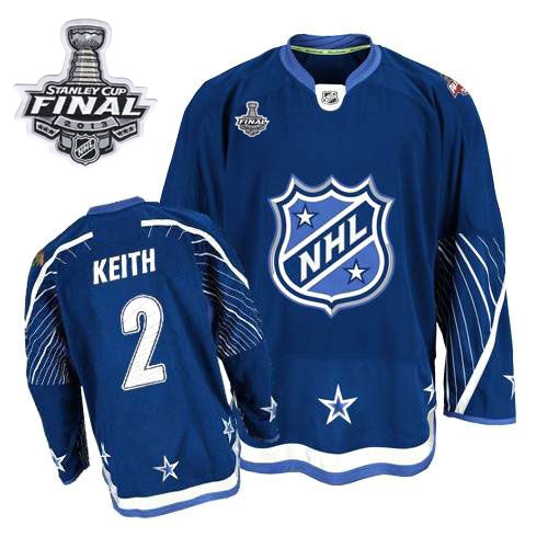 Duncan Keith Jersey Reebok Chicago Blackhawks 2 Authentic Dark Blue With 2013 Stanley Cup Finals NHL Jersey