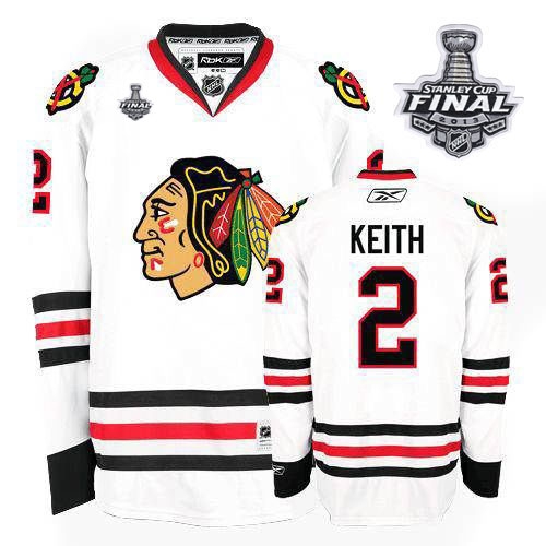 Duncan Keith Jersey Reebok Chicago Blackhawks 2 Premier White Man With 2013 Stanley Cup Finals NHL Jersey