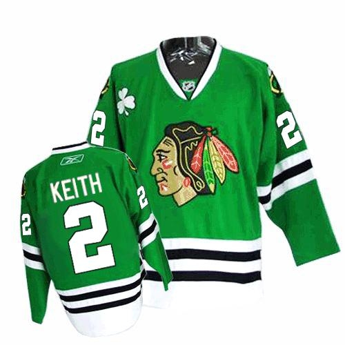 Duncan Keith Jersey Reebok Chicago Blackhawks 2 Authentic Green Man NHL Jersey