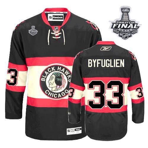 Dustin Byfuglien Jersey Youth Reebok Chicago Blackhawks 33 Premier Black New Third With 2013 Stanley Cup Finals NHL Jersey