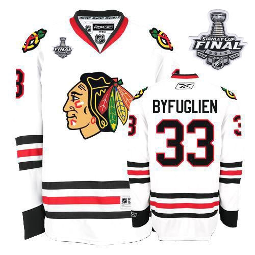 Dustin Byfuglien Jersey Reebok Chicago Blackhawks 33 Authentic White Man With 2013 Stanley Cup Finals NHL Jersey