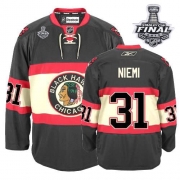 Antti Niemi Jersey Reebok Chicago Blackhawks 31 Premier Black New Third Man With 2013 Stanley Cup Finals NHL Jersey
