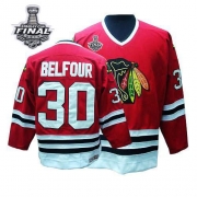 ED Belfour Jersey CCM Chicago Blackhawks 30 Authentic Red Throwback Man With 2013 Stanley Cup Finals NHL Jersey