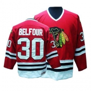 ED Belfour Jersey CCM Chicago Blackhawks 30 Authentic Red Throwback Man NHL Jersey