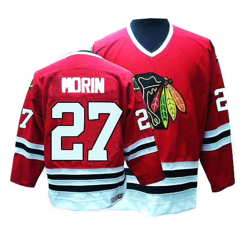 Jeremy Morin Jersey CCM Chicago Blackhawks 27 Red Throwback Authentic NHL Jersey