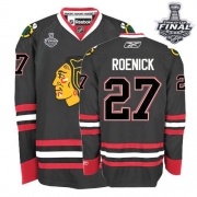 Jeremy Roenick Jersey Reebok Chicago Blackhawks 27 Authentic Black Man With 2013 Stanley Cup Finals NHL Jersey