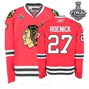 Jeremy Roenick Jersey Reebok Chicago Blackhawks 27 Premier Red Home Man With 2013 Stanley Cup Finals NHL Jersey