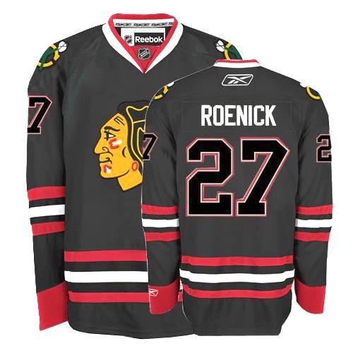 Jeremy Roenick Jersey Reebok Chicago Blackhawks 27 Premier Black Man NHL Jersey