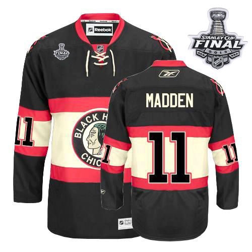 John Madden Jersey Reebok Chicago Blackhawks 11 Premier Black New Third Man With 2013 Stanley Cup Finals NHL Jersey
