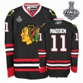 John Madden Jersey Reebok Chicago Blackhawks 11 Premier Black Man With 2013 Stanley Cup Finals NHL Jersey