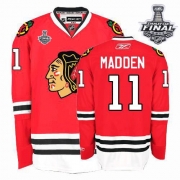 John Madden Jersey Reebok Chicago Blackhawks 11 Premier Red Home Man With 2013 Stanley Cup Finals NHL Jersey