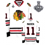 John Madden Jersey Reebok Chicago Blackhawks 11 Authentic White Man With 2013 Stanley Cup Finals NHL Jersey