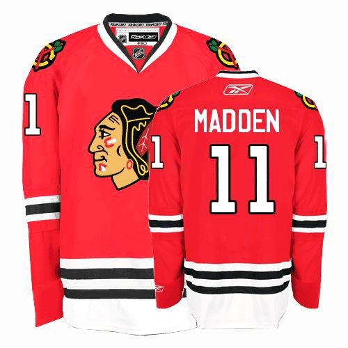John Madden Jersey Reebok Chicago Blackhawks 11 Authentic Red Home Man NHL Jersey