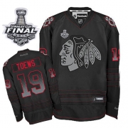 Jonathan Toews Jersey Reebok Chicago Blackhawks 19 Black Accelerator Authentic With 2013 Stanley Cup Finals NHL Jersey