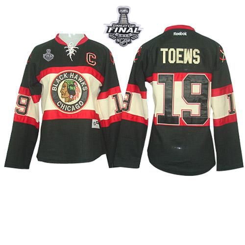 Jonathan Toews Jersey Reebok Chicago Blackhawks 19 Black Womens New Third Premier With 2013 Stanley Cup Finals NHL Jersey