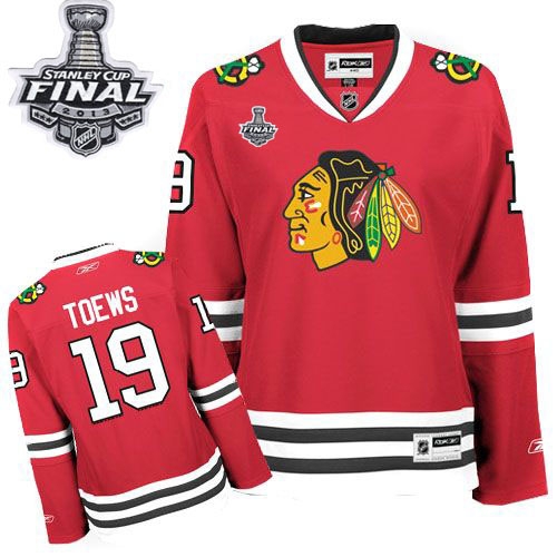 Jonathan Toews Jersey Reebok Chicago Blackhawks 19 Red Women Home Premier With 2013 Stanley Cup Finals NHL Jersey
