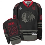 Jonathan Toews Jersey Reebok Chicago Blackhawks 19 Black Ice Premier With 2013 Stanley Cup Finals NHL Jersey